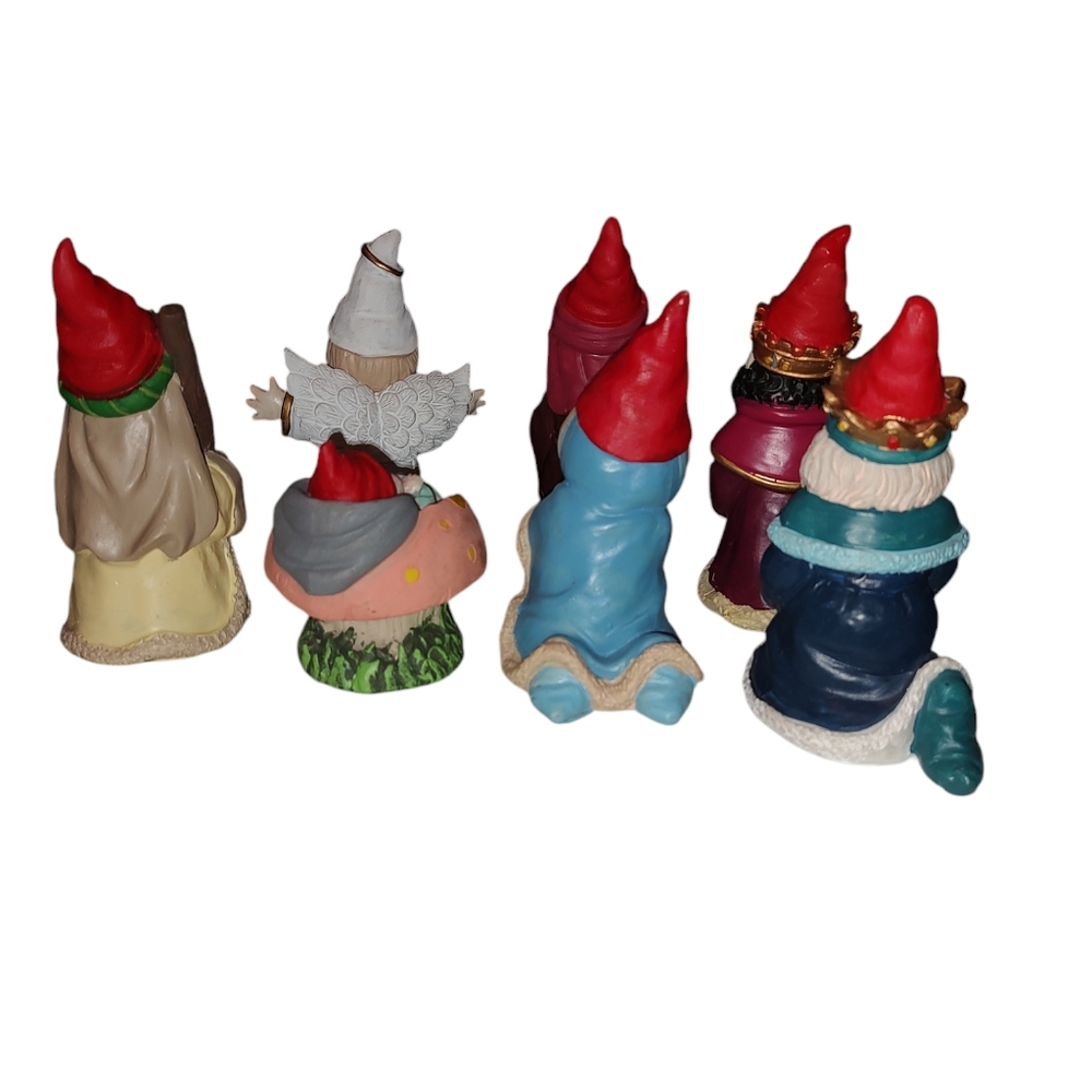 Set of 7 Gnome Nativity Creche Christmas Figures Jesus, Mary, Joseph, Wise Men - Picture 7 of 15